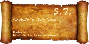 Sorbán Tímea névjegykártya