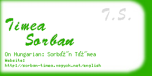 timea sorban business card